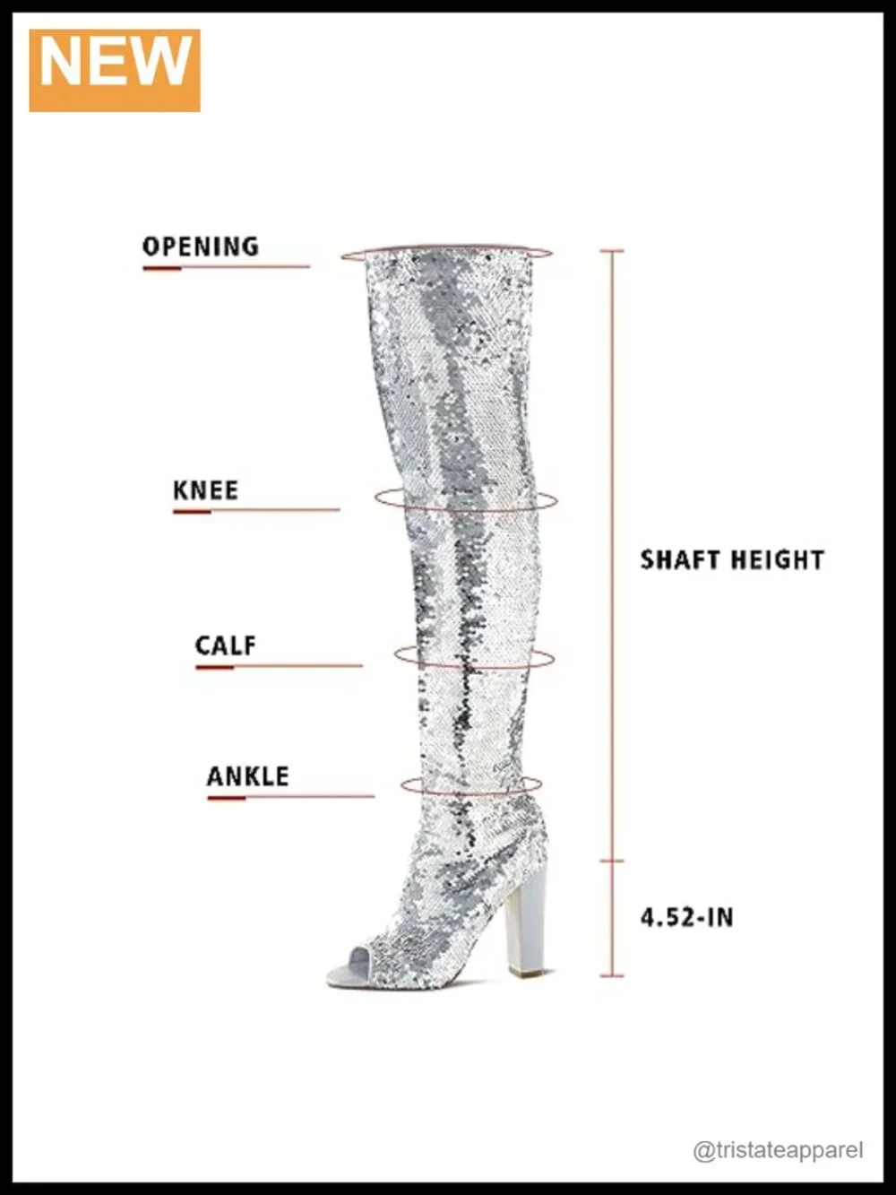 Sparkly Sequin Over the Knee Boots for Women Chunky Heel Party Prom Open Toe